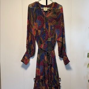 NWOT FARM Rio Dotted Macaws Maxi Dress - Size Small